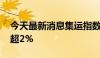 今天最新消息集运指数 欧线主力合约日内涨超2%