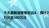 今天最新消息粤宏远A：预计2024年上半年净利润亏损900万元至500万元