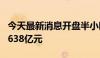 今天最新消息开盘半小时 沪深两市成交额达1638亿元