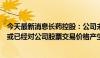 今天最新消息长药控股：公司未发现近期公共传媒报道可能或已经对公司股票交易价格产生较大影响的未公开重大信息