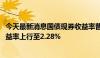 今天最新消息国债现券收益率普涨2BP 10年期国债活跃券收益率上行至2.28%