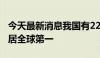 今天最新消息我国有220多种工业产品产量位居全球第一