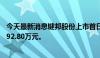 今天最新消息键邦股份上市首日涨超133% 四机构净卖出4792.80万元。