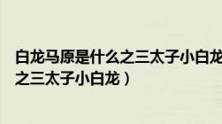 白龙马原是什么之三太子小白龙因为逆父（白龙马原是什么之三太子小白龙）