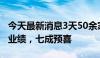 今天最新消息3天50余家上市公司预告上半年业绩，七成预喜