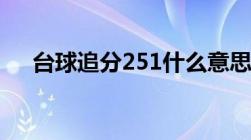 台球追分251什么意思（251什么意思）