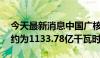 今天最新消息中国广核：1月至6月总发电量约为1133.78亿千瓦时