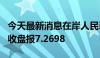 今天最新消息在岸人民币兑美元7月8日16:30收盘报7.2698