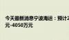 今天最新消息宁波海运：预计2024年上半年净亏损1450万元-4050万元