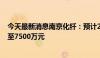 今天最新消息南京化纤：预计2024年上半年净亏损6500万至7500万元