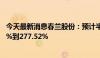 今天最新消息春兰股份：预计半年度净利润同比增加233.54%到277.52%