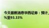 今天最新消息华西证券：预计上半年净利润同比下降91.42%至93.33%