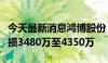 今天最新消息鸿博股份：预计上半年净利润亏损3480万至4350万