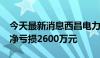 今天最新消息西昌电力：预计2024年上半年净亏损2600万元