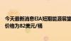 今天最新消息EIA短期能源展望报告：预计2024年WTI原油价格为82美元/桶