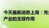 今天最新消息上海：充分发挥金融工具对新城产业的支撑作用