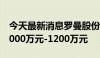 今天最新消息罗曼股份：实际控制人拟增持1000万元-1200万元