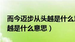 而今迈步从头越是什么意思?（而今迈步从头越是什么意思）