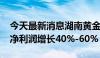 今天最新消息湖南黄金：预计2024年上半年净利润增长40%-60%