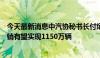 今天最新消息中汽协秘书长付炳锋：预计新能源汽车全年产销有望实现1150万辆