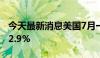 今天最新消息美国7月一年期通胀率预期初值2.9%