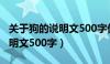 关于狗的说明文500字优秀作文（关于狗的说明文500字）