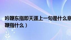 吟鞭东指即天涯上一句是什么意思（吟鞭东指即天涯中的吟鞭指什么）