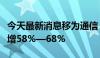 今天最新消息移为通信：上半年净利润同比预增58%—68%