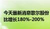 今天最新消息歌尔股份：预计上半年净利润同比增长180%-200%