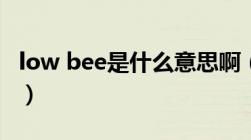 low bee是什么意思啊（low bee是什么意思）