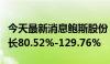 今天最新消息鲍斯股份：预计上半年净利润增长80.52%-129.76%