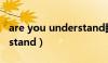 are you understand翻译（are you understand）