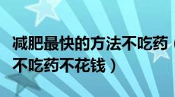 减肥最快的方法不吃药（怎样减肥最快最有效不吃药不花钱）