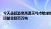 今天最新消息高温天气持续煤炭需求量增加 大秦铁路煤炭日运输量超百万吨