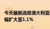 今天最新消息澳大利亚股指S&P/ASX指数跌幅扩大至1.1%