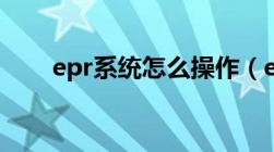 epr系统怎么操作（epr系统是什么）