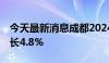 今天最新消息成都2024年上半年GDP同比增长4.8%