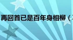 再回首已是百年身相柳（再回首 已是百年身）