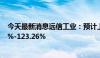 今天最新消息远信工业：预计上半年净利润同比增长81.40%-123.26%