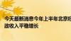 今天最新消息今年上半年北京经济保持回升向好态势 带动财政收入平稳增长