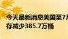 今天最新消息美国至7月19日当周API原油库存减少385.7万桶