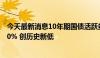 今天最新消息10年期国债活跃券收益率下行2.65BP触及2.20% 创历史新低