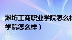 潍坊工商职业学院怎么样地址（潍坊工商职业学院怎么样）