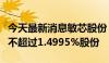 今天最新消息敏芯股份：股东华芯创投拟减持不超过1.4995%股份