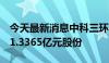 今天最新消息中科三环：拟回购6682.5万元-1.3365亿元股份