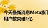 今天最新消息Meta旗下WhatsApp美国月活用户数突破1亿