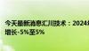 今天最新消息汇川技术：2024年半年度业绩预计净利润同比增长-5%至5%