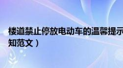 楼道禁止停放电动车的温馨提示（楼道内禁止停放电动车通知范文）