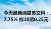 今天最新消息苏交科：上半年净利润同比下降7.75% 拟10派0.25元