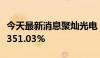 今天最新消息聚灿光电：上半年净利润同比增351.03%